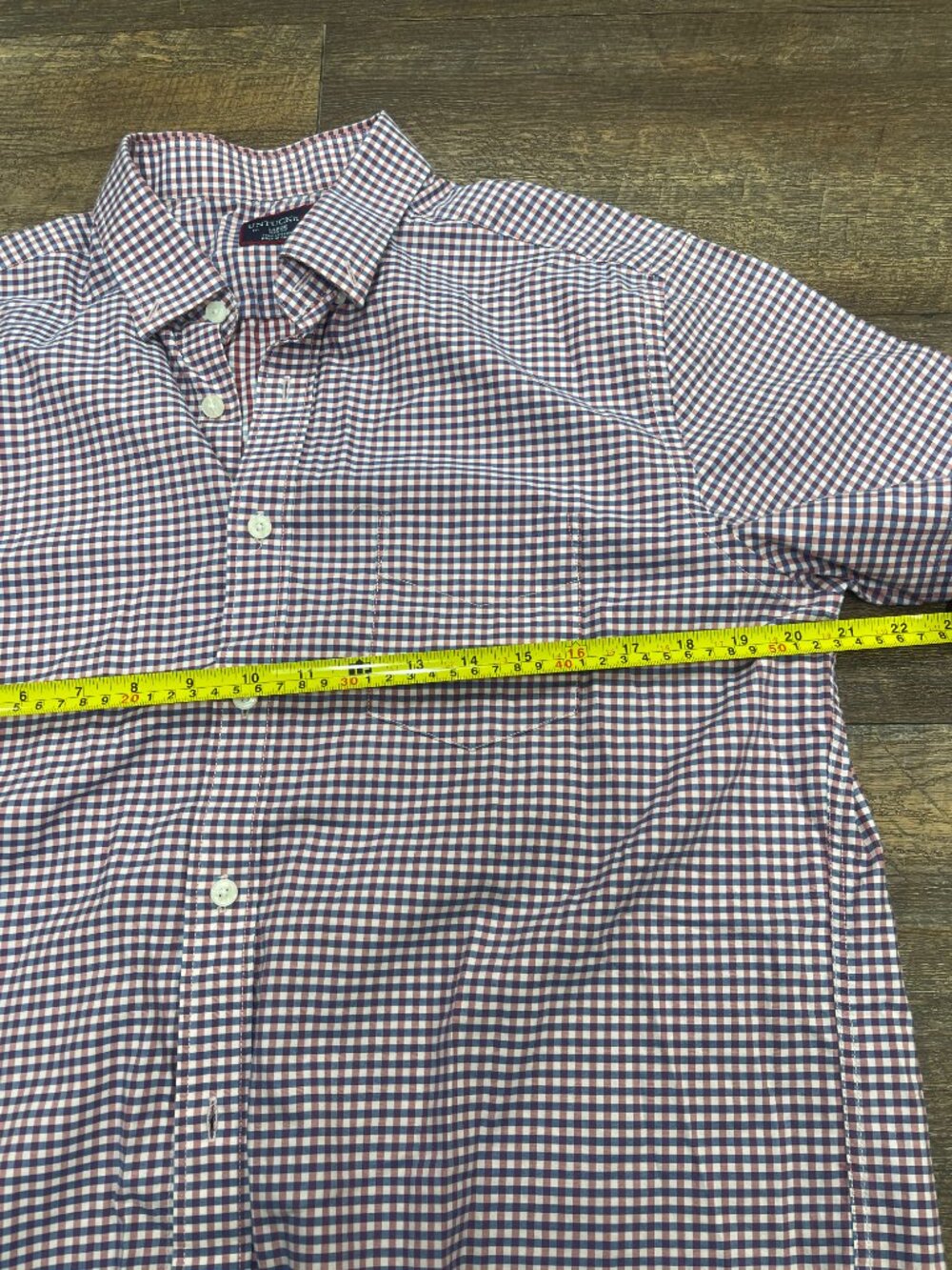 UNTUCKit Concord Slim Fit Gingham Short Sleeve Shirt Large - Picture 3 of 6